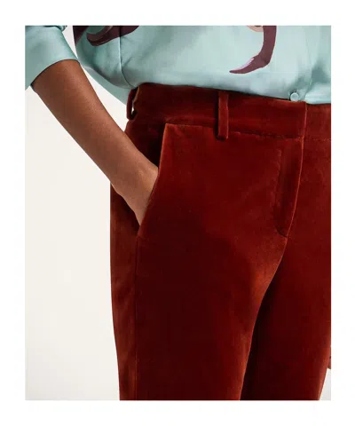 La Doublej 24 7 Pants Velvet Boot-cut Pants In Red