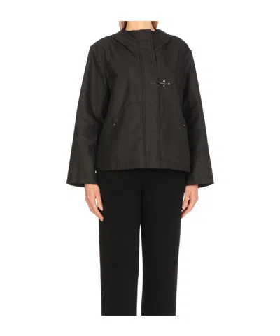 Fay Technical Poplin Parka In Black