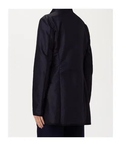 Fay Technical Poplin Virginia Overcoat With Adjustable Drawstring In Black
