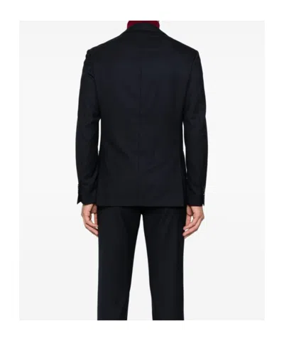 Lardini Structured Blue Blazer With Tailored Fit In Blue