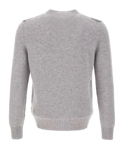 Gran Sasso Argyle-pattern Wool Sweater In Gray