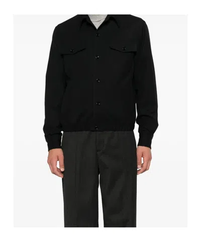 Lardini Button-front Shirt Jacket In Black