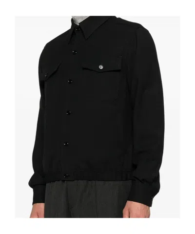 Lardini Button-front Shirt Jacket In Black