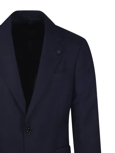 Lardini Notched-lapel Single-breasted Blazer In Blue