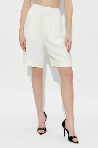 Victoria Beckham Tailored Pleated Shorts In White