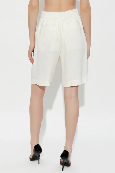 Victoria Beckham Tailored Pleated Shorts In White