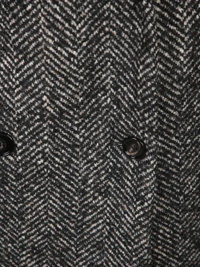 Tagliatore Herringbone Belted Coat In Black