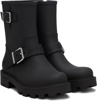 Jimmy Choo Biker Rain Black Tpu Rain Boots Black 42 In Multi