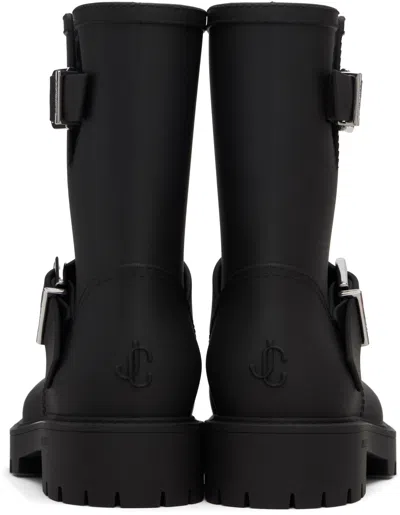Jimmy Choo Biker Rain Black Tpu Rain Boots Black 42 In Multi