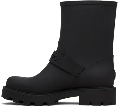 Jimmy Choo Biker Rain Black Tpu Rain Boots Black 42 In Multi