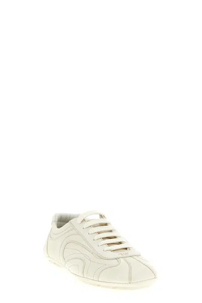 Prada Mens Neutral Montecarlo Re-edition 2005 Antiqued Leather Low-top Trainers Eur 42.5 / 8.5 Uk