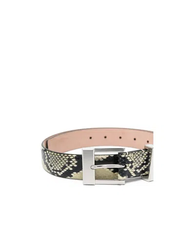 Khaite Snake-effect Metal Belt In Brown
