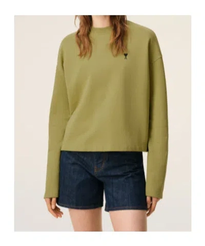 Ami Alexandre Mattiussi Ami Paris Ami Paris De Coeur Matcha Sweatshirt In Green