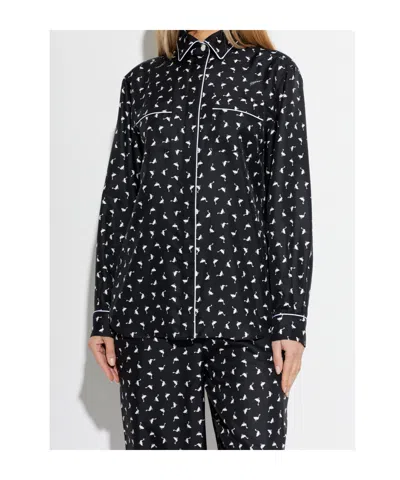 Moschino Printed Silk Shirt In Multi