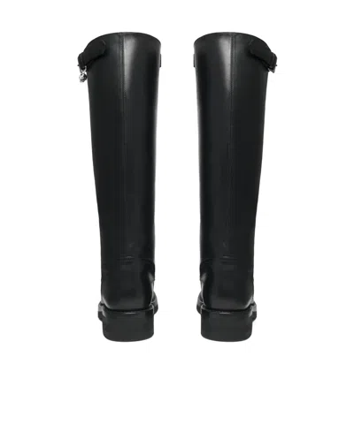 Alexander Mcqueen Countryside Zip-detailed Buckle Knee Boots In Black