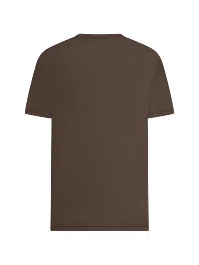 Lemaire Short-sleeved Boxy T-shirt In Heavy Jersey In Brown