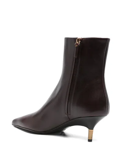 Khaite Bella 55 Leather Ankle Boots In Multi