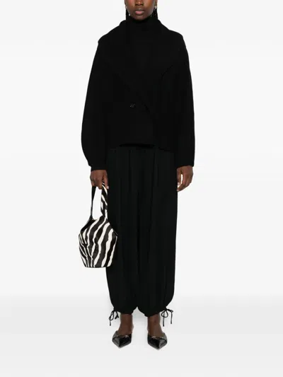Totême Toteme Wool Knit Scarf-lapel Cardigan With Double-breasted Design In Black