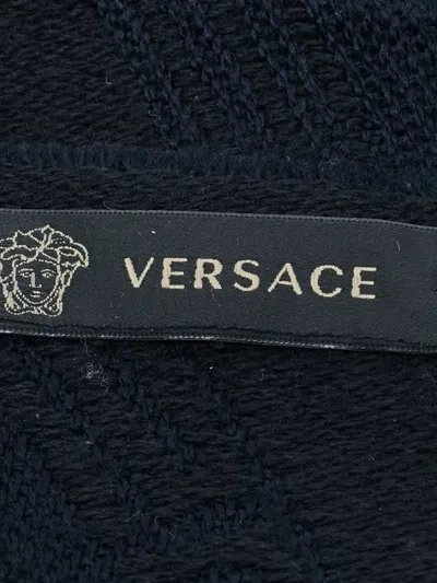Pre-owned Versace Patterned Scarf In Blue