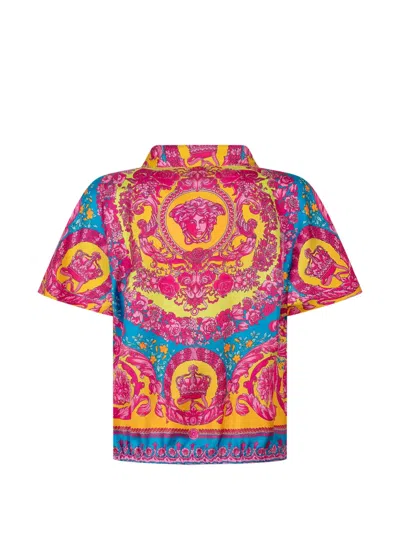 Versace Buttoned Floral Shirt In Multi