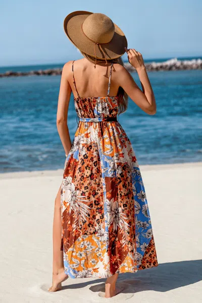 Cupshe Instinctive Patchwork Maxi Dress In Blue