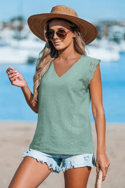 Cupshe Right Path Green Top In Green