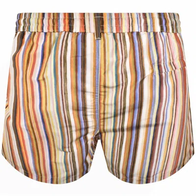 Paul Smith Straight-leg Mid-length Striped Recycled Swim Shorts In Multi