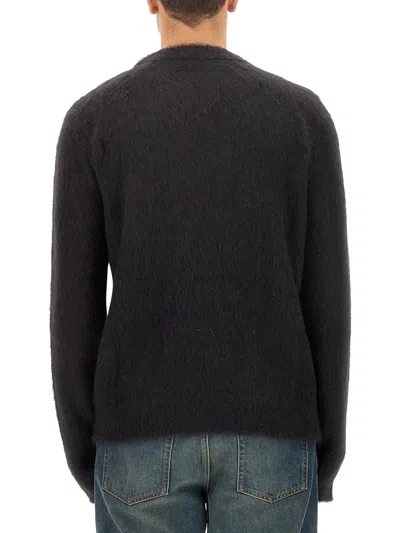 Balmain Men Retro Logo Pullover In Gray