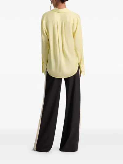 Alice And Olivia Finely Oversized Striped Shirt In Yellow