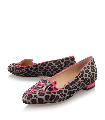 Shop Charlotte Olympia Pretty In Pink Kitty Flats