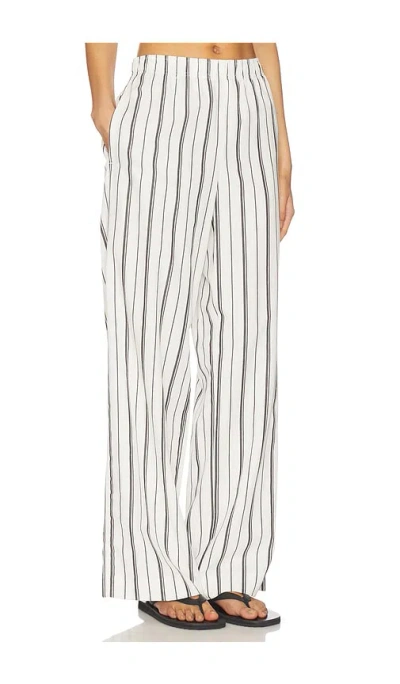 Vince Resort Stripe Drawstring Pull On Pant In White