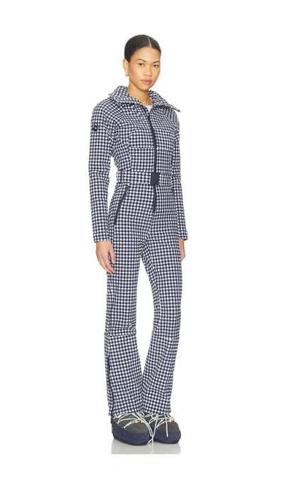 Cordova Chatel Checked Ski Suit In Blue