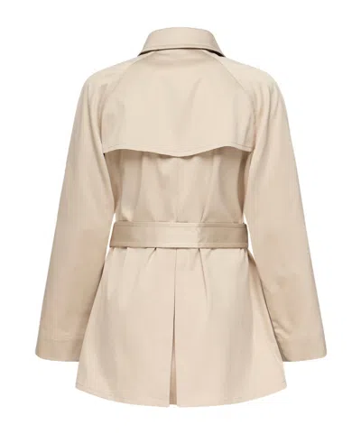 Fay Double-breasted Belted Coat In Neutral