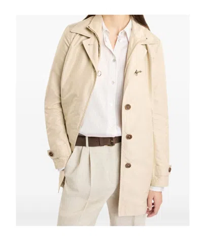 Fay Technical Poplin Nude Morning Coat In Neutral