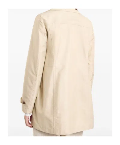 Fay Technical Poplin Nude Morning Coat In Neutral