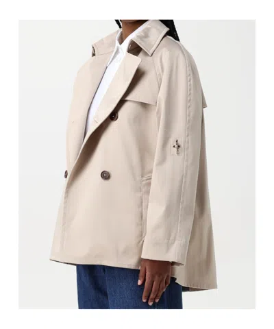 Fay Double-breasted Belted Coat In Neutral