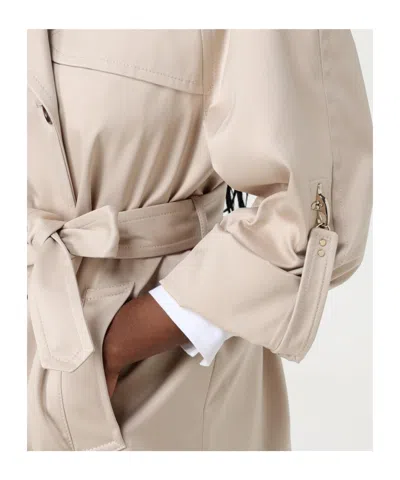 Fay Double-breasted Belted Coat In Neutral