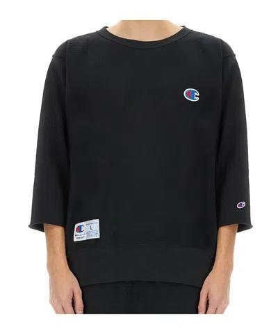 Undercover Oversized Black T-shirt With Logo Patches In Black