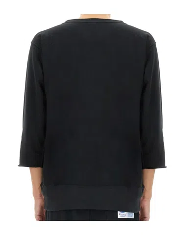 Undercover Oversized Black T-shirt With Logo Patches In Black