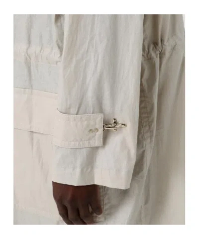 Fay Hooded Drawstring Parka In Neutral