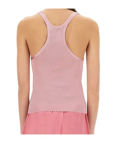 Tom Ford Pink Solid Round Neck Top In Pink