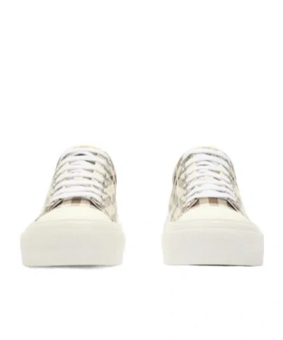 Burberry Check Embossed-logo Sneakers In Neutral