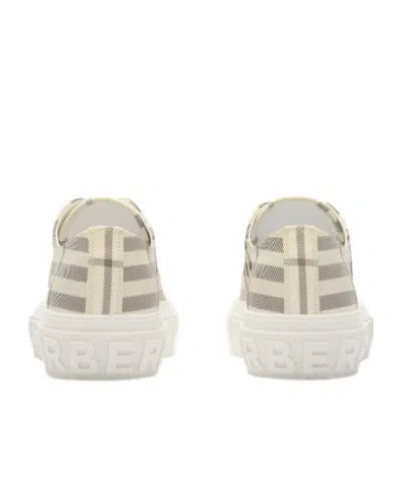 Burberry Check Embossed-logo Sneakers In Neutral