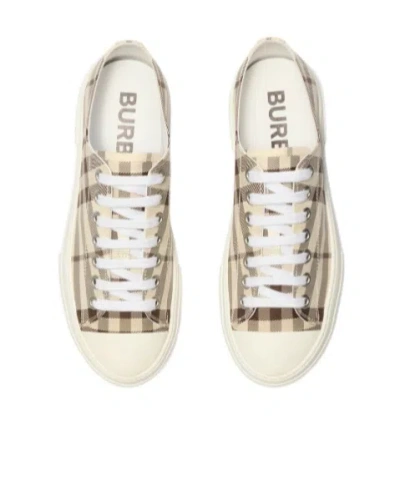 Burberry Check Embossed-logo Sneakers In Neutral