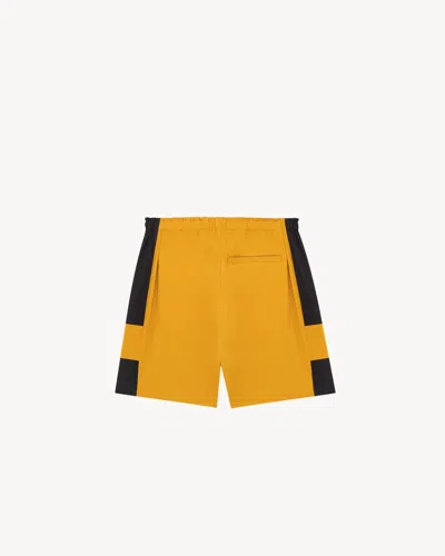 Saint Laurent Cassandre Bicolor Cotton Serge Bermuda Shorts In Multi