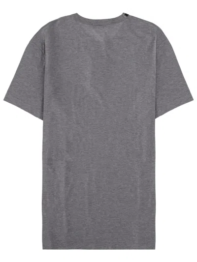 Dolce & Gabbana Crewneck T-shirt With Logo-patch In Gray