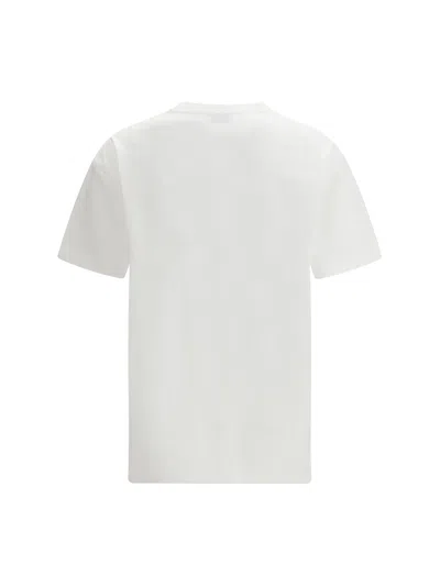 Off-white Relaxed Fit Cotton Tee With Oversized Logo In White