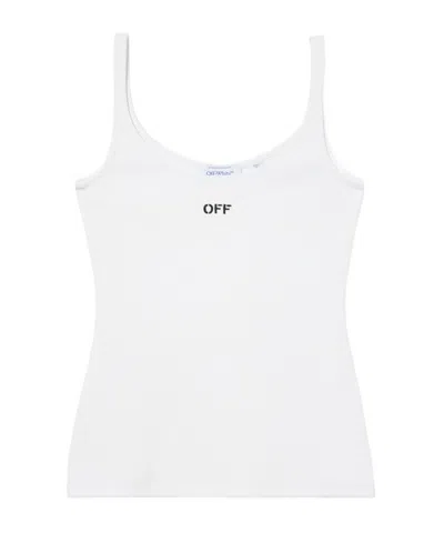 Off-white Off White Off Stamp Rib Tank Top White Black
