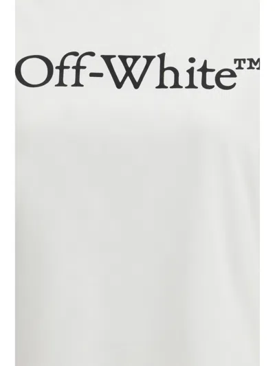 Off-white Relaxed Fit Cotton Tee With Oversized Logo In White
