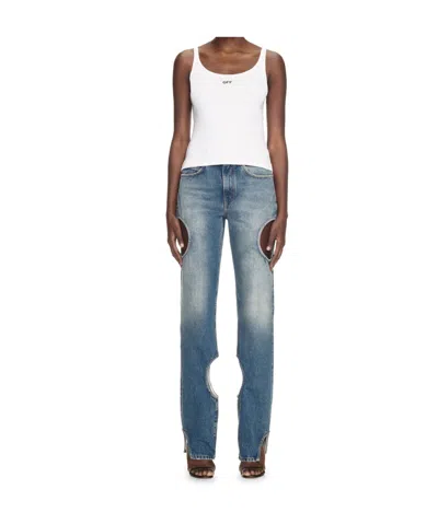 Off-white Off White Off Stamp Rib Tank Top White Black